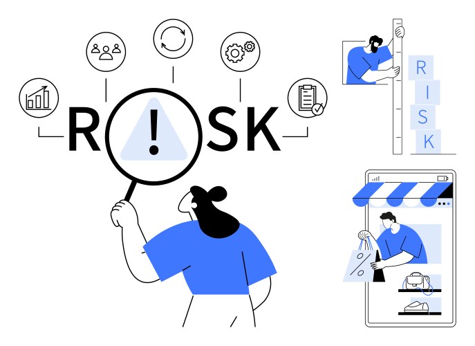 Exploring business risks with key concepts vector image
