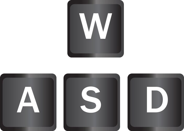 Wasd keyboard gaming buttons computer vector image