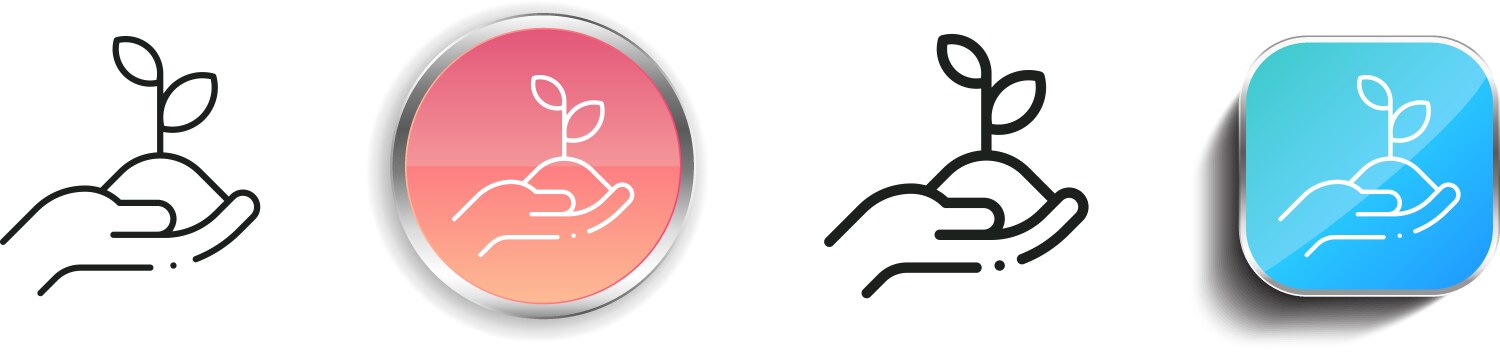 Ecological icon thin linear regular and button vector image
