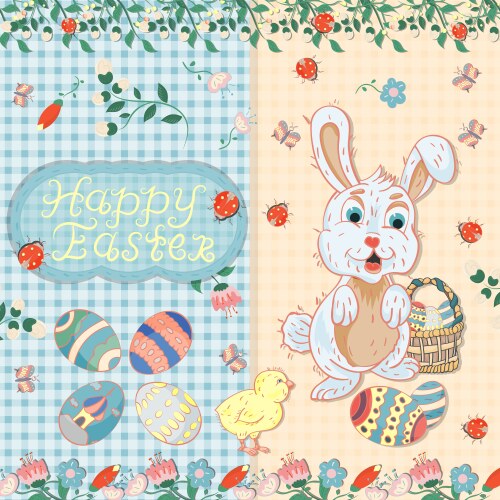 In children style 6 on the theme of easter Vector Image
