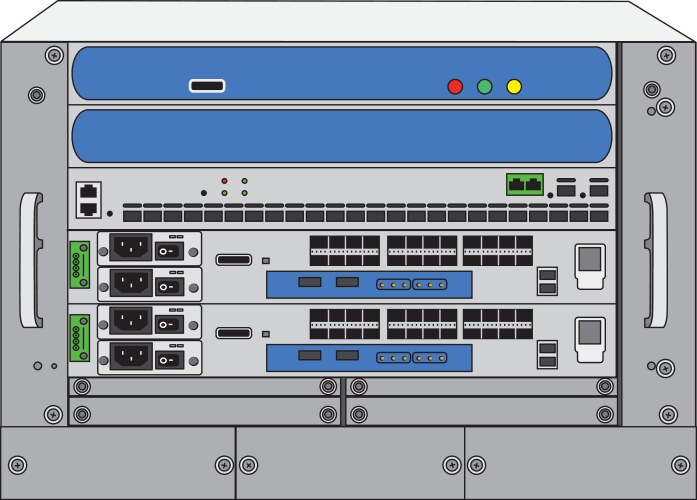 Server Battery Rack Vector Server rack with cables connected Royalty Free Vector Image