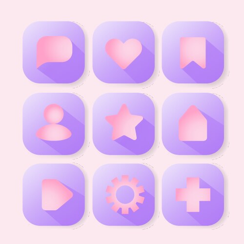 Set of modern icon for page mobile app ui ux vector image