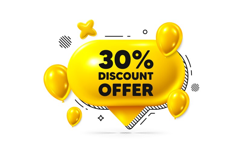 30 percent discount sale offer price sign vector image