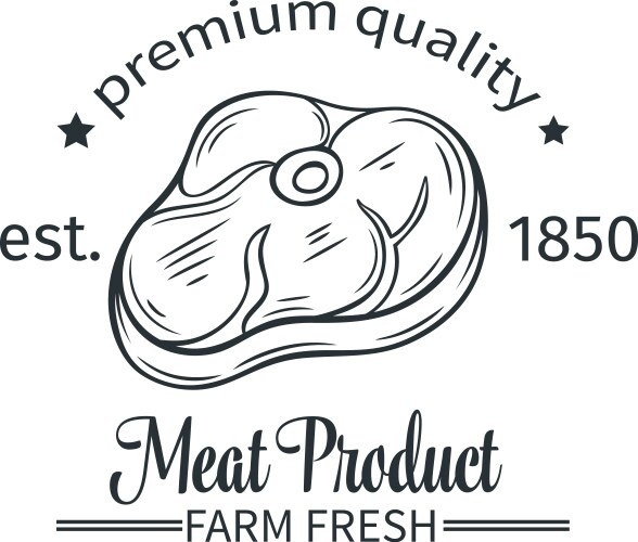 badge meat product vector