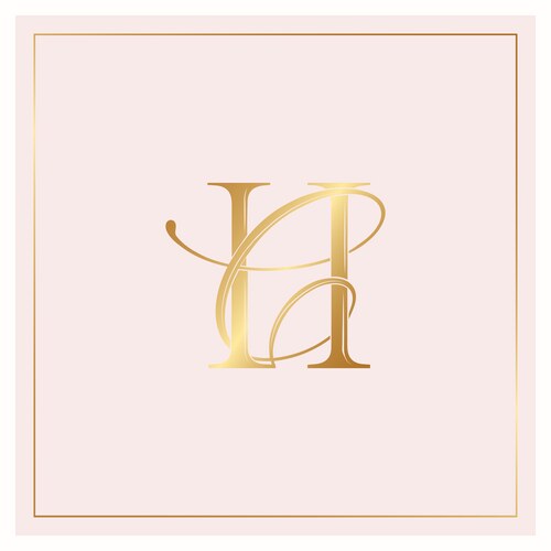 Elegant Monogram Wedding Logo - CH & HC Vector Image