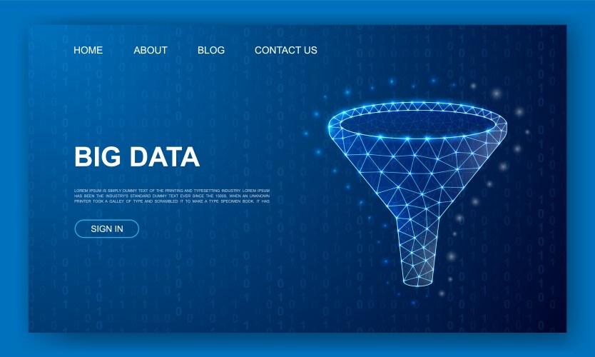 Funnel 3d polygonal symbol for ui ux design Vector Image