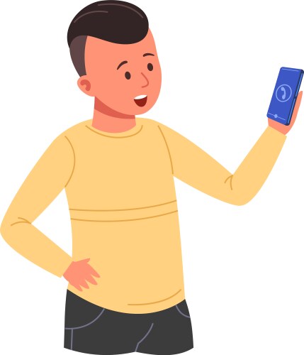 Kids using gadgets kid with mobile phone Vector Image