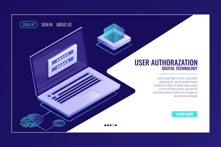 User Login & Signup with Biometric Authentication vector image