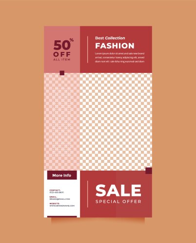 Creative and modern red design social media post Vector Image