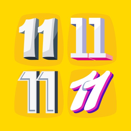 11 foil numbers Royalty Free Vector Image - VectorStock