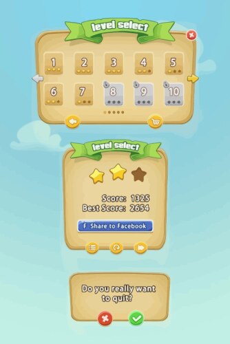 Complete set of level button game ui pop-up icon vector image