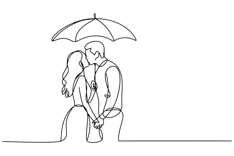 Umbrella line drawing Vector Images & Graphics for Commercial Use