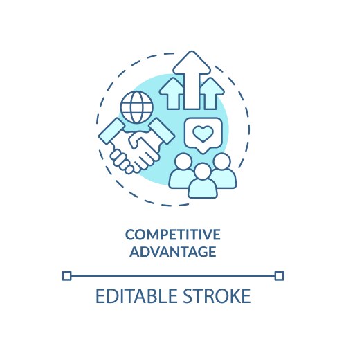 customizable competitive advantage linear icon vector image