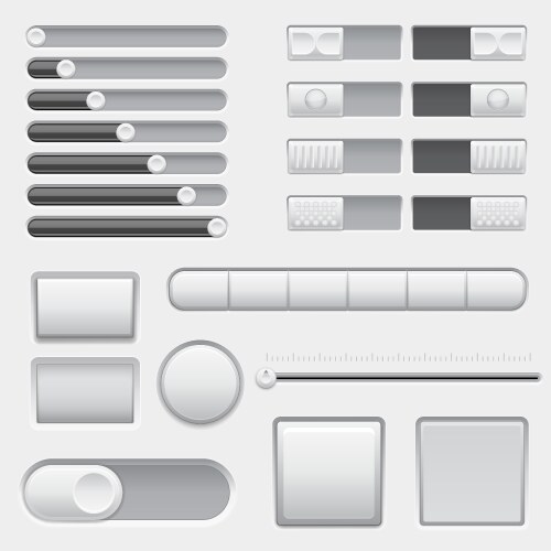 Set of interface navigation buttons sliders vector image