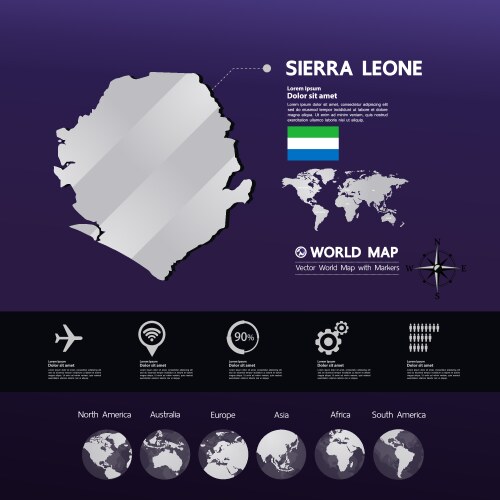 3d map of sierra leone Royalty Free Vector Image