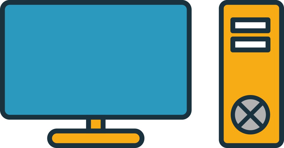 Computer icon set four elements in different vector image