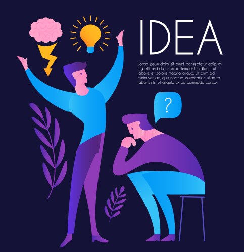 Creating idea people brainstorm task vector image