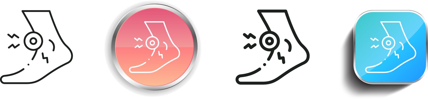 Foot icon thin linear regular and button style vector image