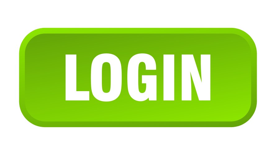 Login button square 3d push vector image