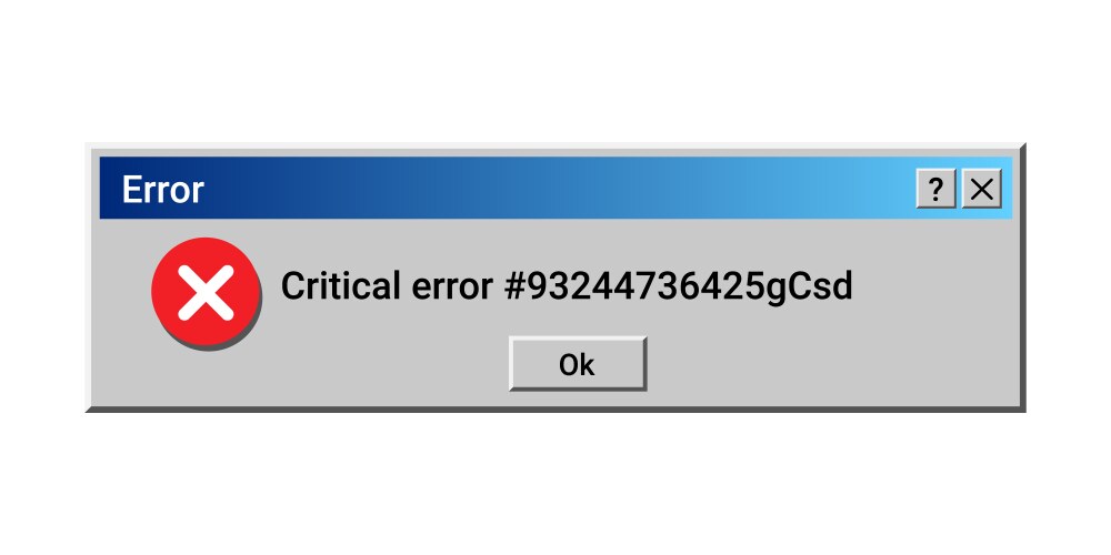 Retro error warning information message alert vector image