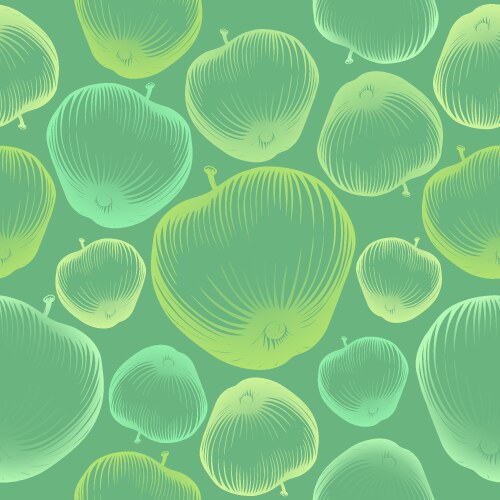Seamless pattern with drawing of apples vector image