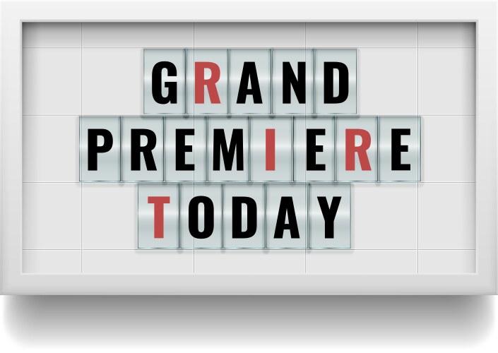 Lightbox billboard with the words grand premiere Vector Image