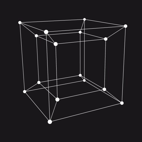 Hypercube 3d object vector image