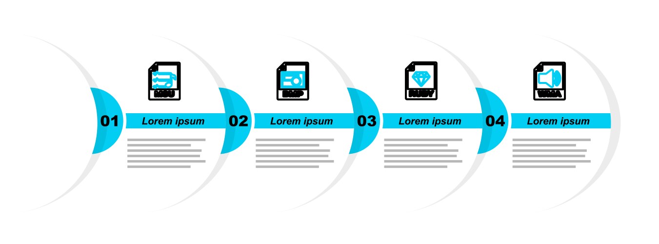 Set line wma file document ruby bmp and m3u icon vector image