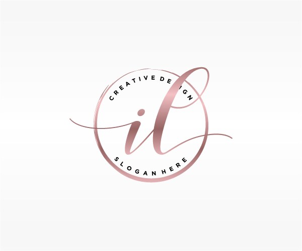 Il initial handwriting logo with circle template Vector Image
