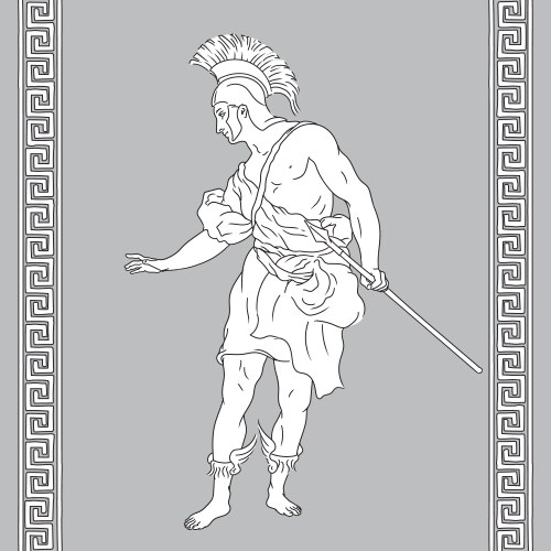 Ancient greek warrior vector image