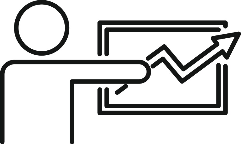 Trader lesson icon outline style vector image