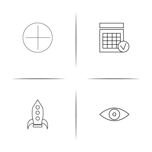 User interface simple linear icons set outlined vector image