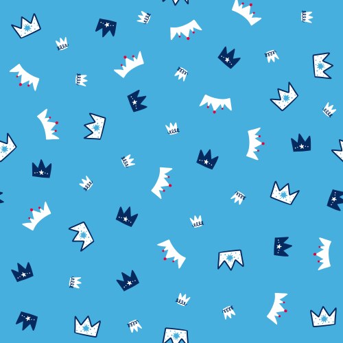 Doodle crowns pattern hand drawn luxury crown Vector Image