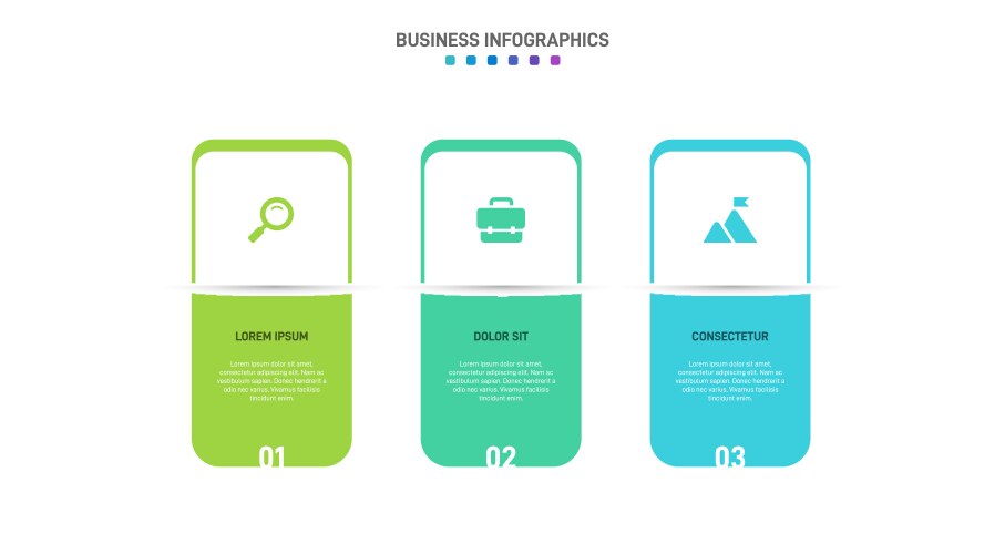 Horizontal progress bar featuring 3 arrow-shaped Vector Image