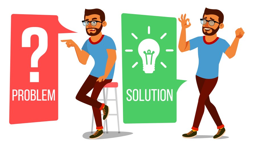 Man solving problem solution vector image