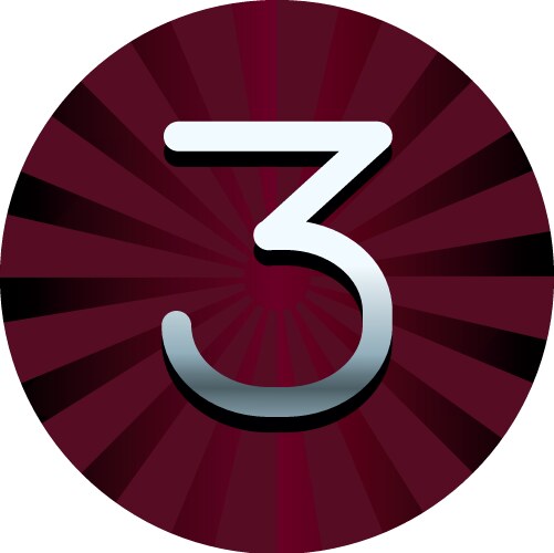 Three number in red round symbol vector image