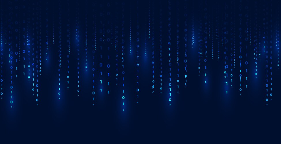 Digital binary code and streaming data wallpaper vektorbild
