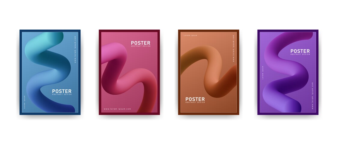 Gradient blend curve poster dynamic abstract vector image