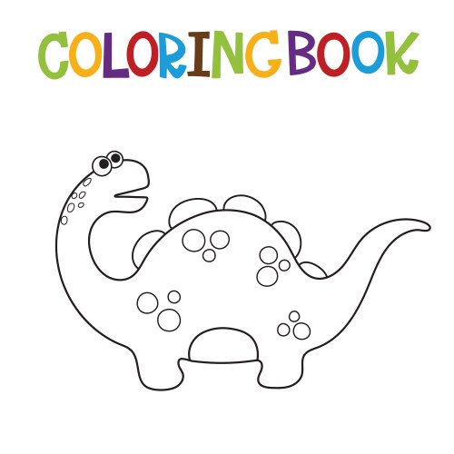 Cute dino coloring book Vector Image