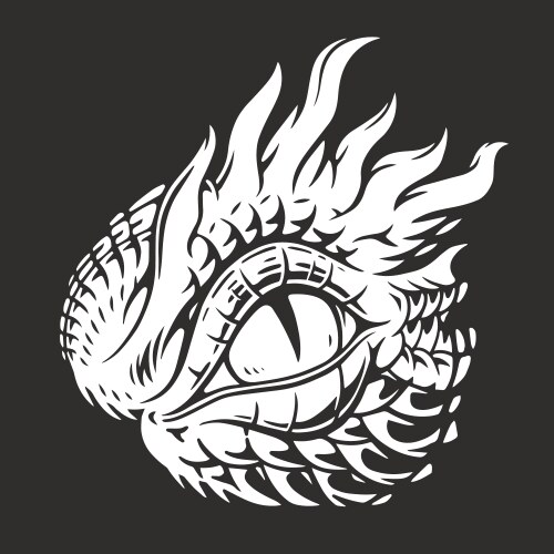 Evil dragon eye monochrome element Vector Image