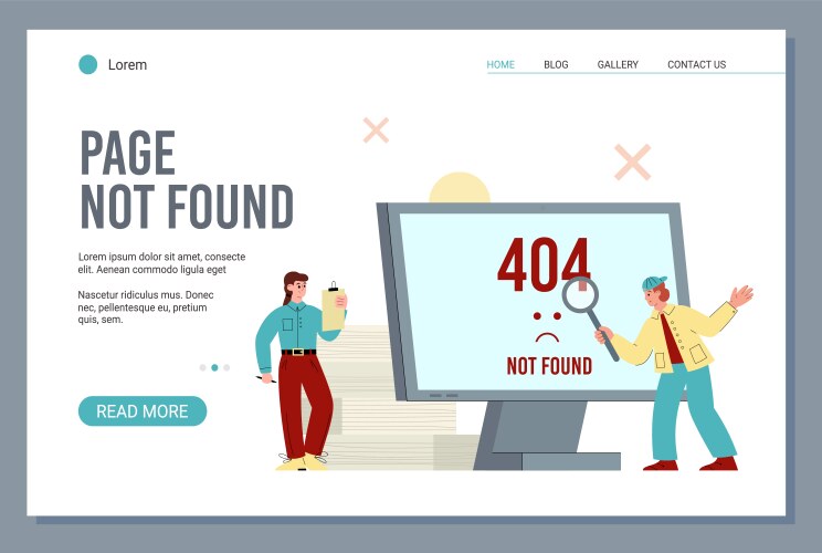 404 error website template page not found vector image