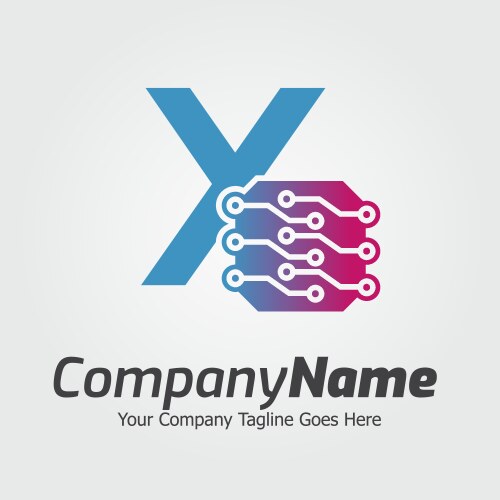 Programming code and technology logo template vector image