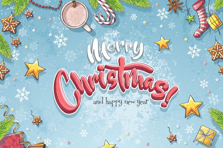 Background merry christmas vector image