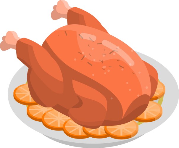 Cooked Turkey Icon - Isometric Vector Image