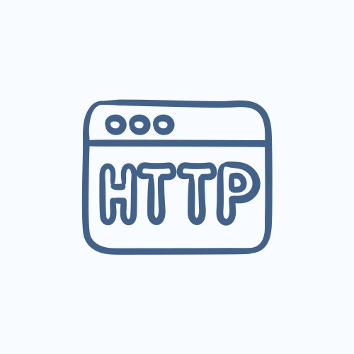 Browser window with http text sketch icon vector image