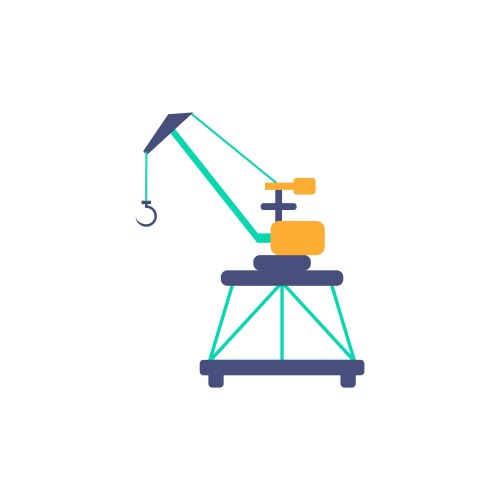 Port loading crane icon simple element from vector image