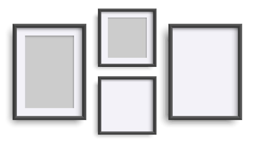 Realistic Photo Frames Mockup Set vector image