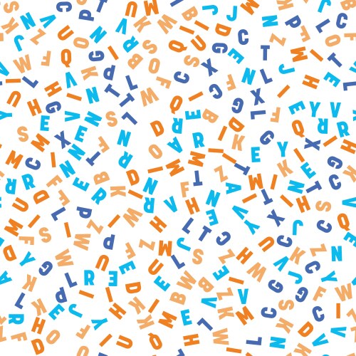 Seamless pattern colorful letters random order vektorbild