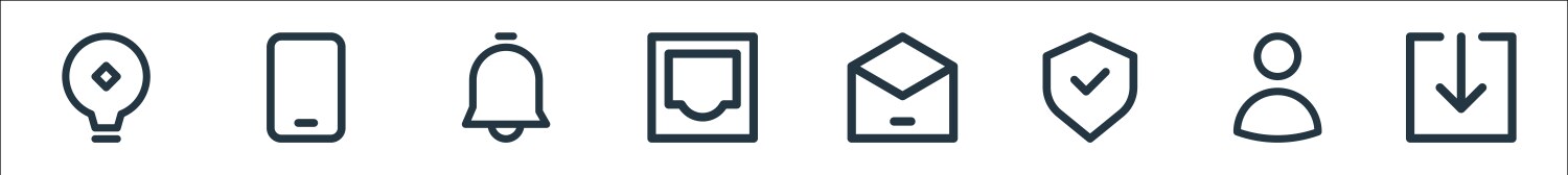 User interface line icons linear set quality vector image
