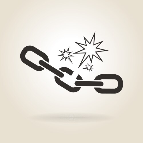 Broken chain Royalty Free Vector Image - VectorStock